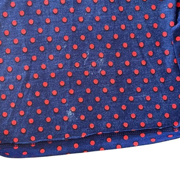 H&M Womens S Polka Dot Blouse Buttons Pocket Red Blue - Picture 7 of 7
